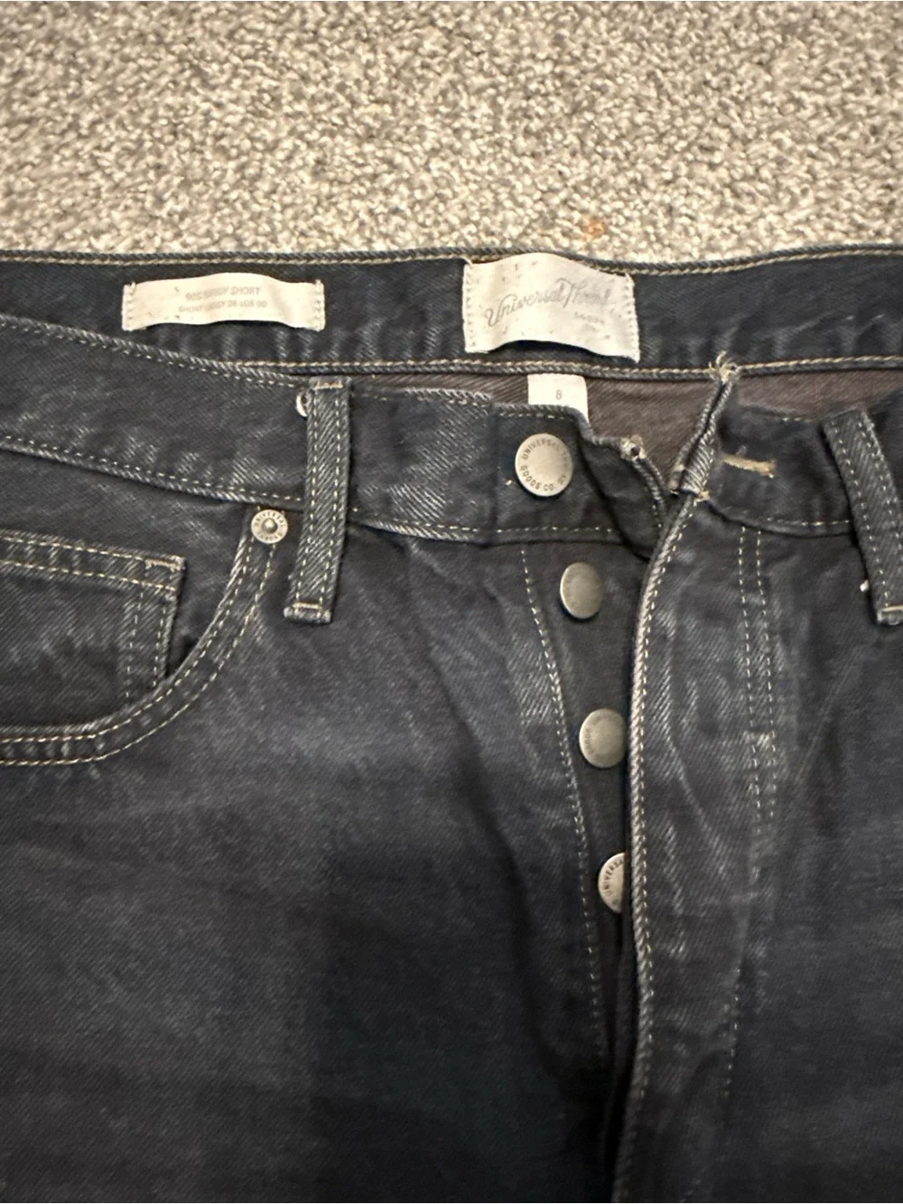 90s baggy dark denim shorts